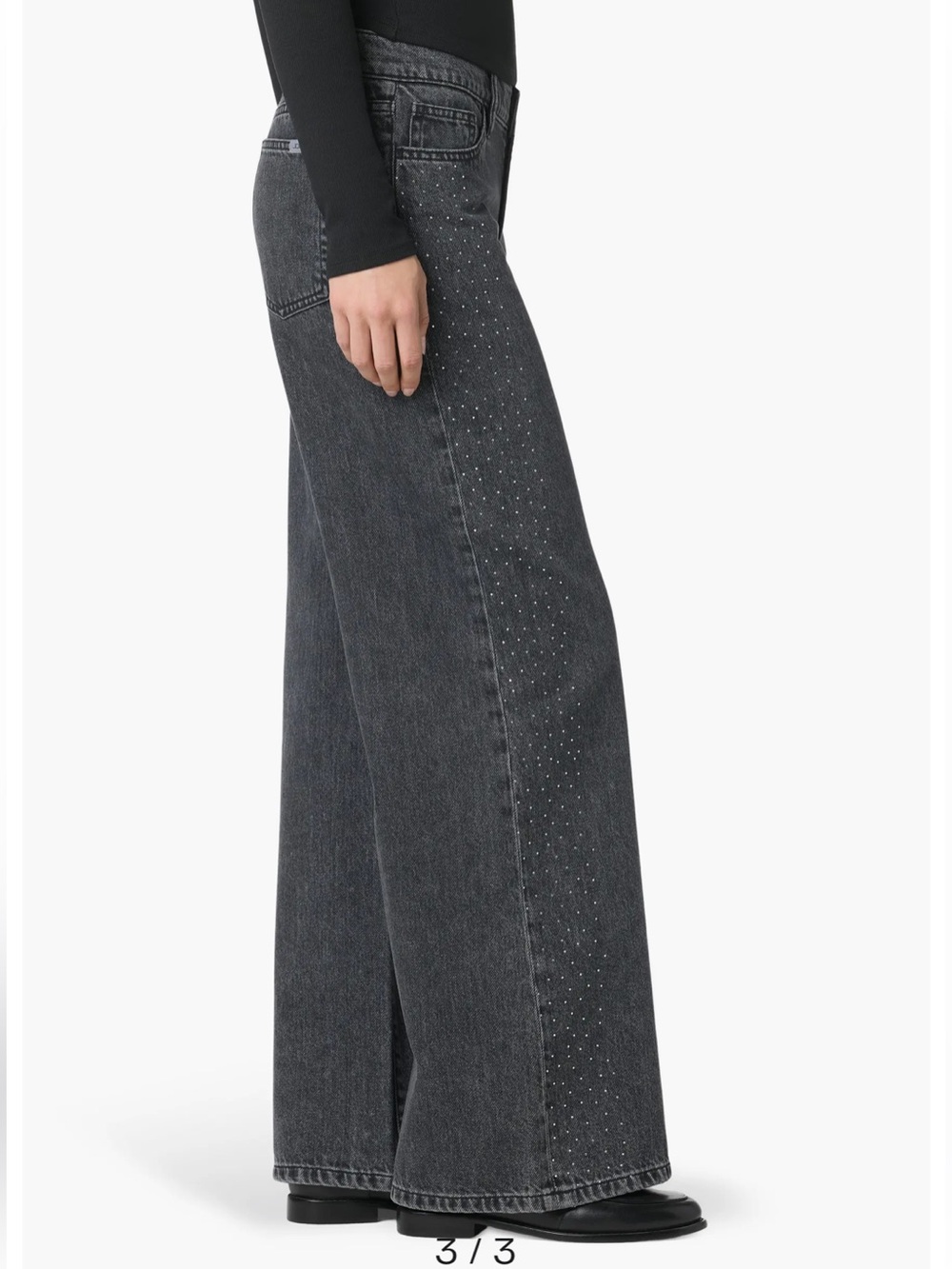 NWT Joe’s Jeans Crystal Embellished Low Rise Wide Leg Jeans 32